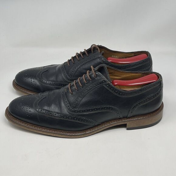 Johnston Murphy XCS Oxford Shoes Mens 10.5 M Black Leather Wingtip Waterproof - Picture 4 of 16